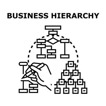 Hand drawing business hierarchy structure diagram planning Stock Illustration