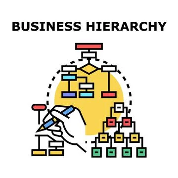 Hand drawing business hierarchy structure diagram planning Stock Illustration