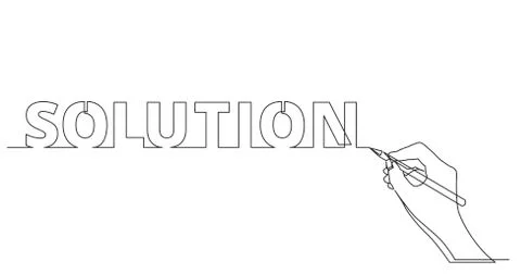 Hand drawing business word of solution Stock Illustration