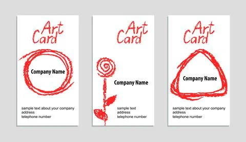 Hand drawing card set with crayon texture. Pencil or chalk drawn background Stock Illustration