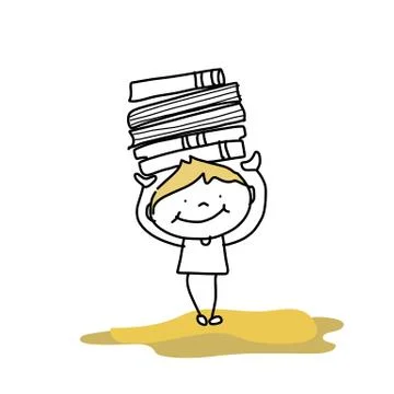 Hand drawing cartoon back to school Stock Illustration