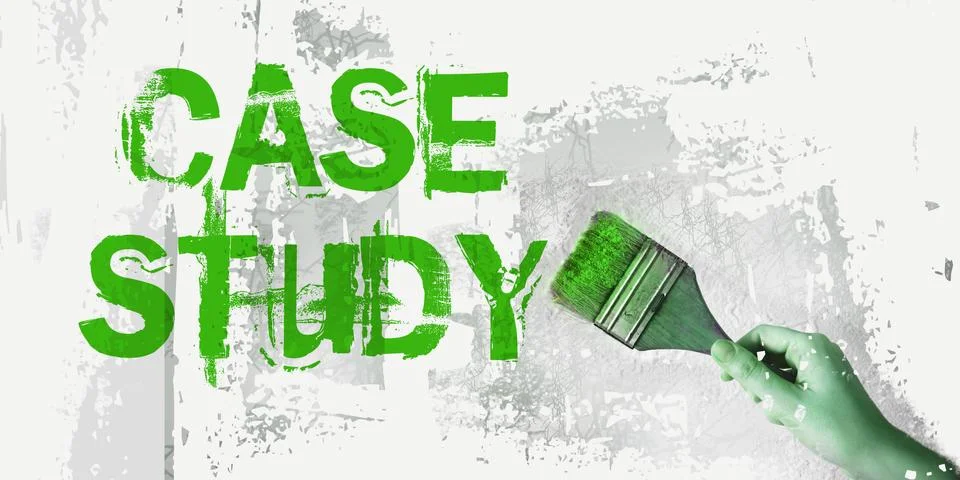 Hand drawing Case study words with paintbrush. Business education concept 库存照片