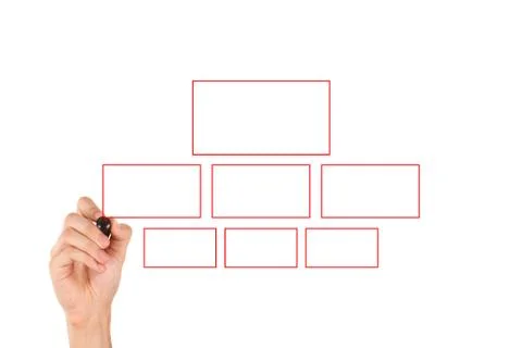 Hand Drawing Chart Red Rectangular Frames Stock Photos