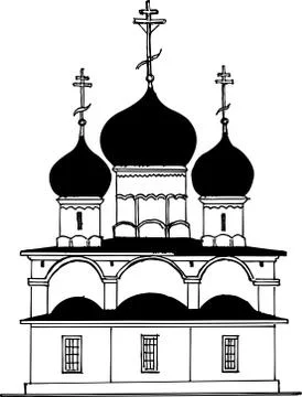 Hand drawing church Stock Illustration