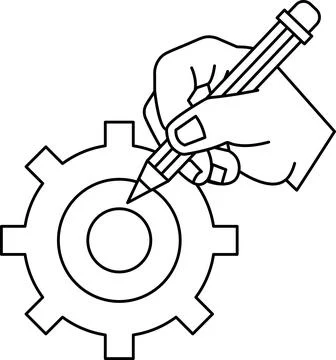 A hand is drawing a circle with a pencil Stock Illustration