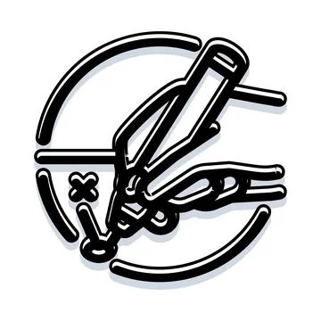 Hand drawing circular line with pen icon Stock Illustration