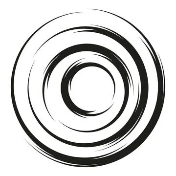 Hand drawing circular radial lines spinning spiral Stock Illustration