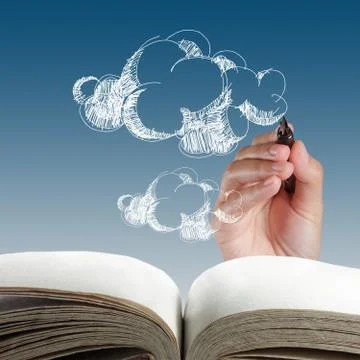 Hand drawing cloud network Stock Illustration