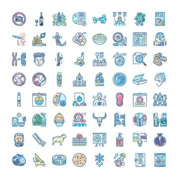 Hand drawing collection of diverse creative doodle icons Stock Illustration