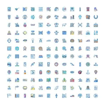 Hand drawing colored icons set graphic design elements イラスト素材