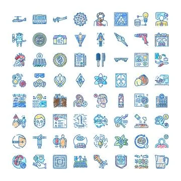 Hand drawing colored scribble icon set collection イラスト素材
