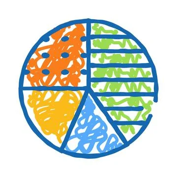 Hand drawing colorful pie chart data infographics Stockillustratie