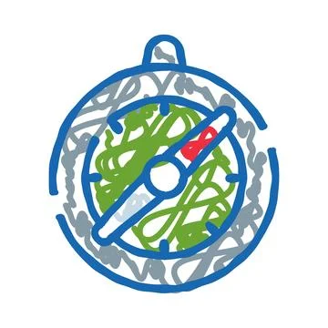 Hand drawing compass showing navigation and direction イラスト素材