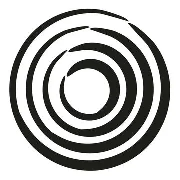Hand drawing concentric circles creating abstract vortex ripple Stock Illustration