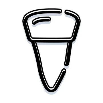 Hand drawing cosmetic foundation applicator line art Stock Illustration