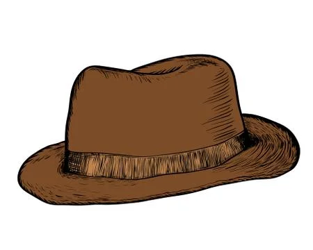 Hand drawing of Cowboy Hat -Vector Hand Drawn Illustration Stock Illustration