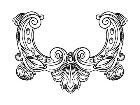 Hand drawing decorative border vector swirl design element Illustrazione stock
