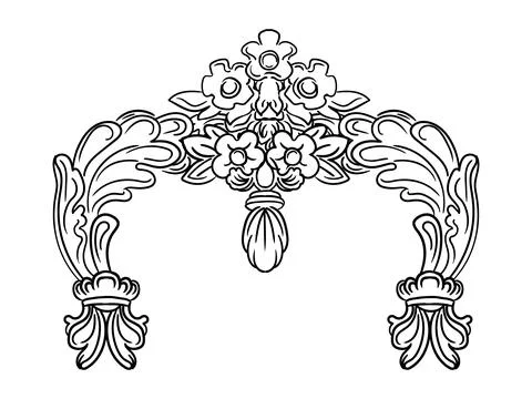 Hand drawing decorative ornament vector swirl design element 스톡 일러스트