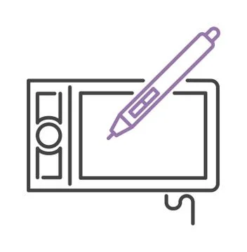 Hand drawing digital stylus sensor pen design technology art line vector icon 库存插图