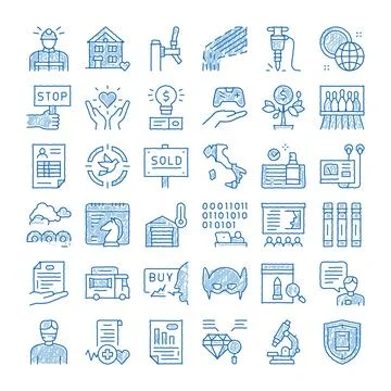 Hand drawing diverse concepts and business doodles Illustrazione stock