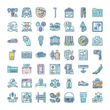 Hand drawing diverse concepts doodle icon collection Illustrazione stock