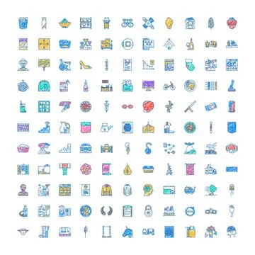 Hand drawing diverse objects and concept icons collection 스톡 일러스트