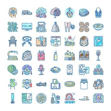 Hand drawing diverse objects and concept doodle icons Stock Illustration