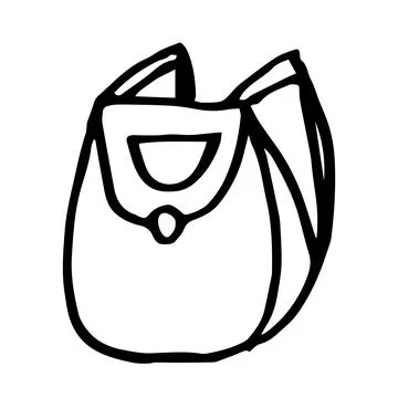 Hand drawing, doodle - backpack, design element on a school theme 스톡 일러스트