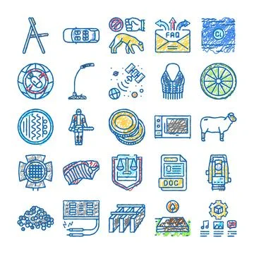 Hand drawing doodle icon collection with various concepts Stock Illustration