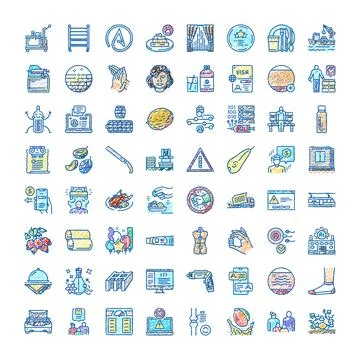 Hand drawing doodle icon set collection Stock Illustration