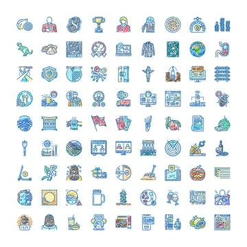 Hand drawing doodle icon set vector illustration Stock Illustration