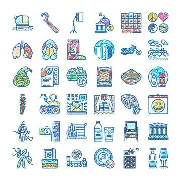 Hand drawing doodle icon sketch collection Ilustración de archivo