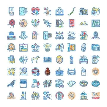 Hand drawing doodle icons exploring diverse concepts and themes イラスト素材