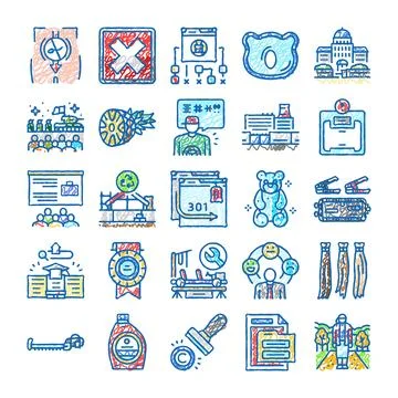 Hand drawing doodle icons representing abstract concepts イラスト素材