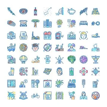 Hand drawing doodle icons set business medicine Stock Illustration
