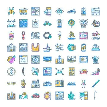Hand drawing doodle icons vector illustrations set Stock Illustration