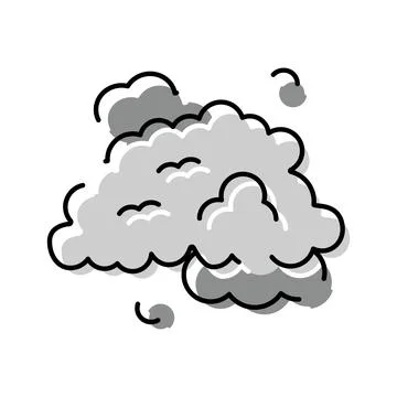 Hand drawing dust cloud creating an explosion impact Stock Illustration