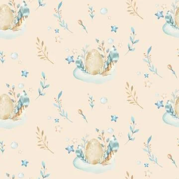 Hand drawing fly cute easter pilot bunny watercolor cartoon bunnies with Stock Illustration