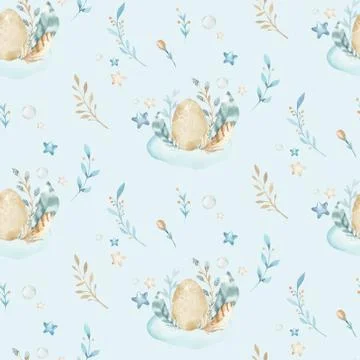 Hand drawing fly cute easter pilot bunny watercolor cartoon bunnies with Stock Illustration