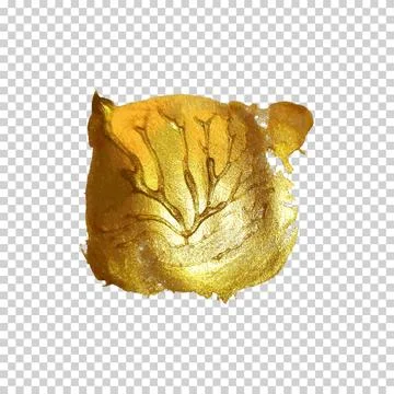 Hand drawing gold brush stroke Stock Illustration