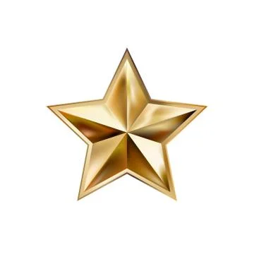Hand drawing gold star with five rays elegant element isolated o Stockillustratie