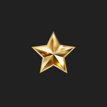 Hand drawing gold star with five rays elegant element isolated o Stockillustratie