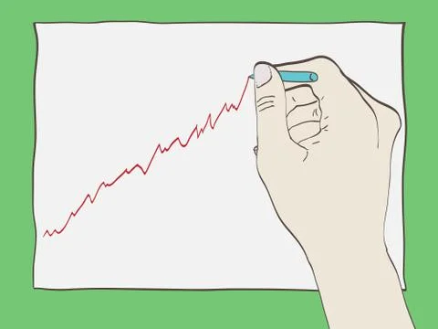 Hand drawing graph Stock Illustration