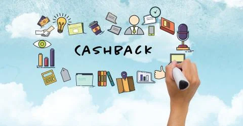 Hand drawing graphics with text on screen Stock Photos