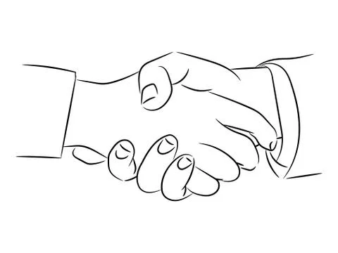 Hand drawing of handshaking -Vector Illustration Stock Illustration