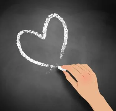 Hand drawing heart with chalk Stock Illustration