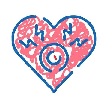 Hand drawing heart filling with complex emotions Stock Illustration