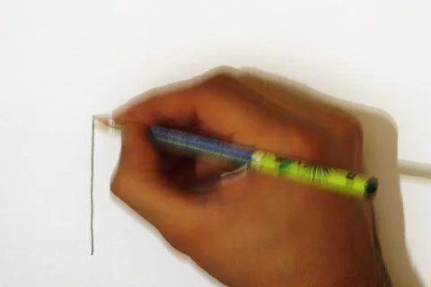 Hand drawing a house NTSC Stock Footage 871793