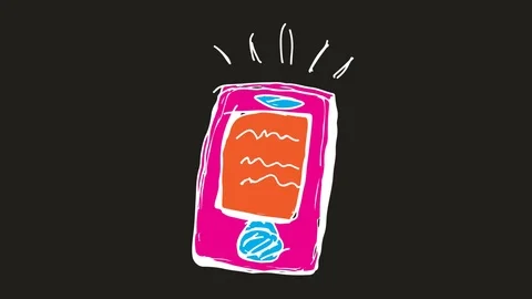 Hand drawing icon black screen with theme of smartphone Stock Footage 100559272