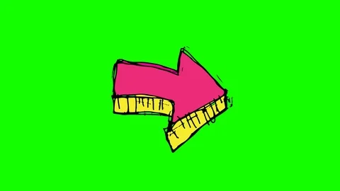 Hand drawing icon green screen with theme of arrow Stock Footage 100558122